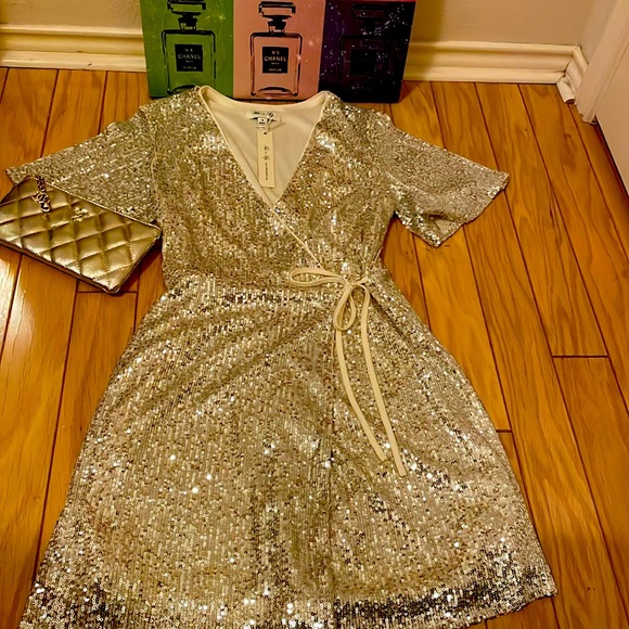 Beautiful Gold Sequins dress . Closet clear out. No returns. Christmas party! - Picture 1 of 6